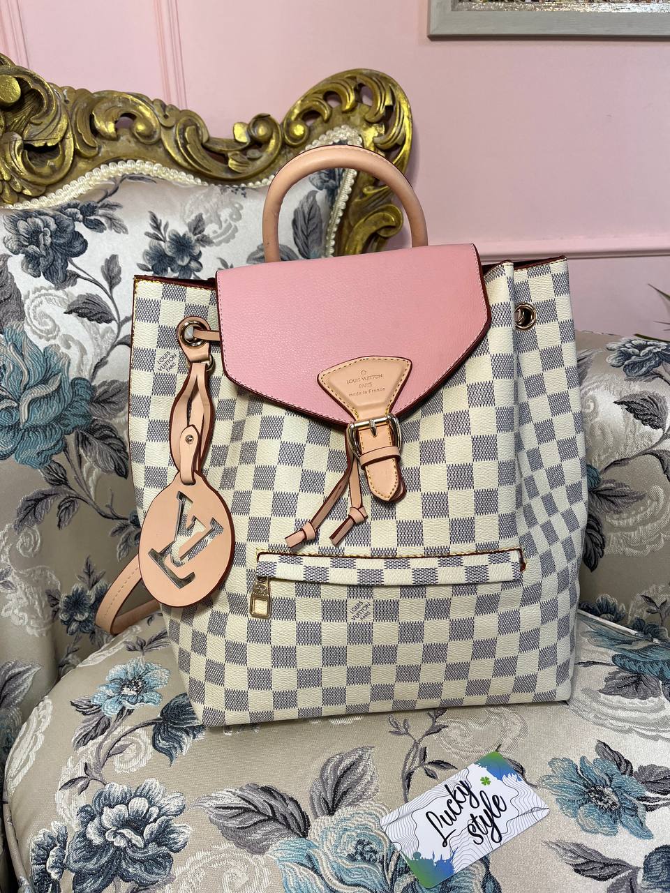 Louis Vuitton Montsouris Backpack белая шашка рюкзак 6343643