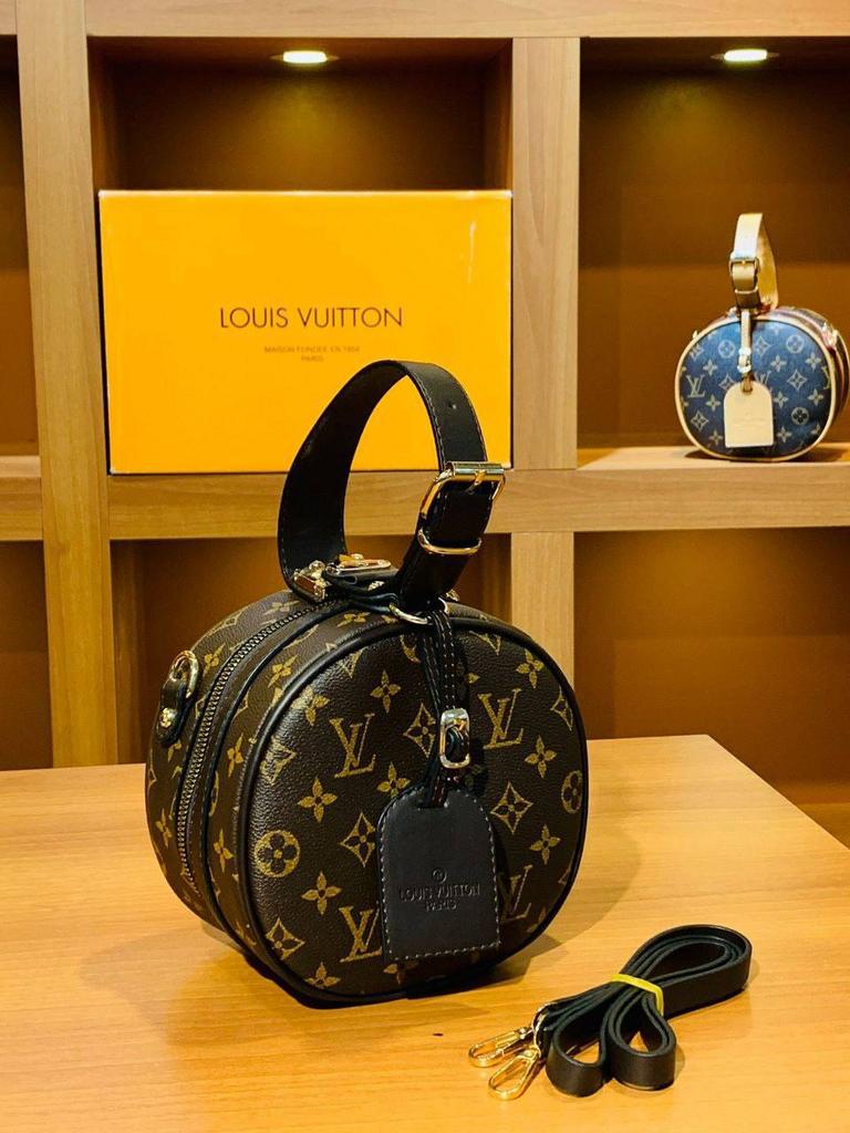 LOUIS VUITTON PETITE BOITE CHAPEAU с черной окантовкой круглая сумка  243124142