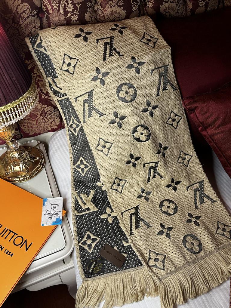 Шаль шарф бежевый  премиум Louis Vuitton 234