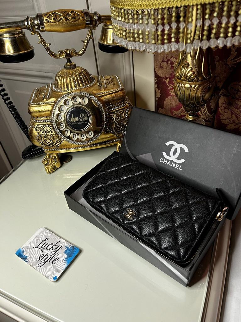 Кошелек Chanel черная икра золото 64443