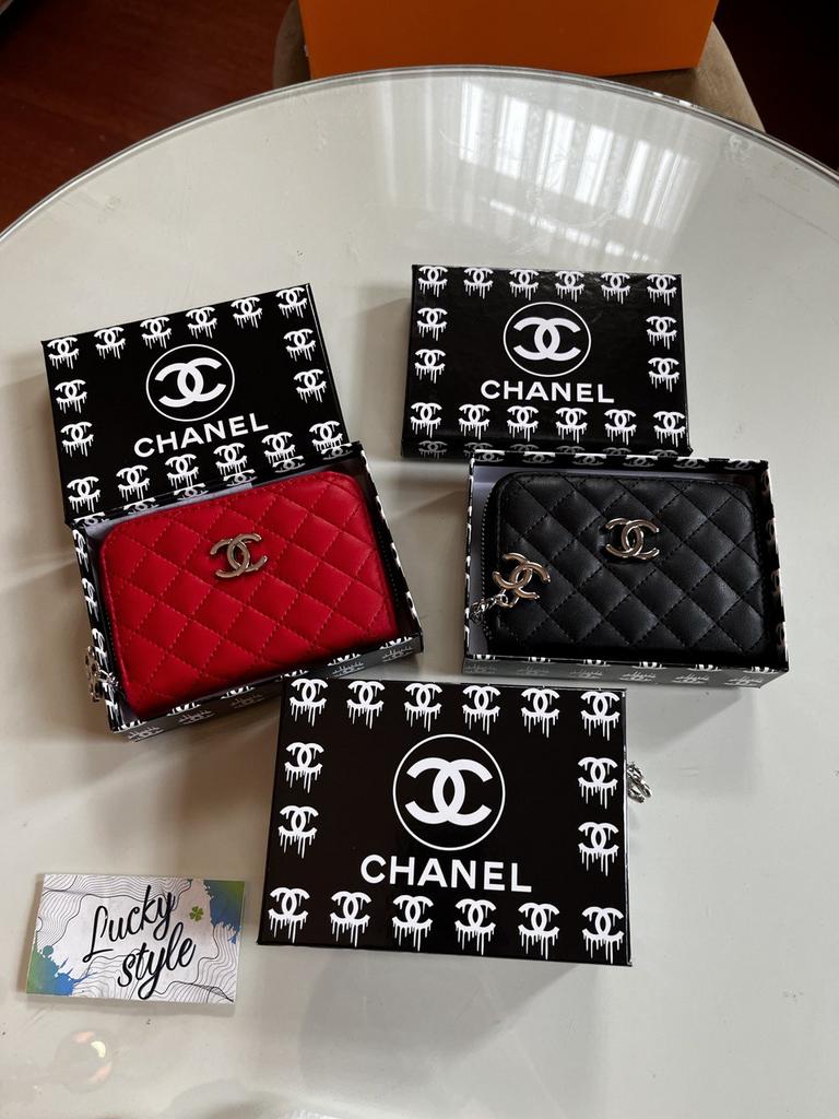 Кошелек красный мини Chanel+ бренд коробка 123124
