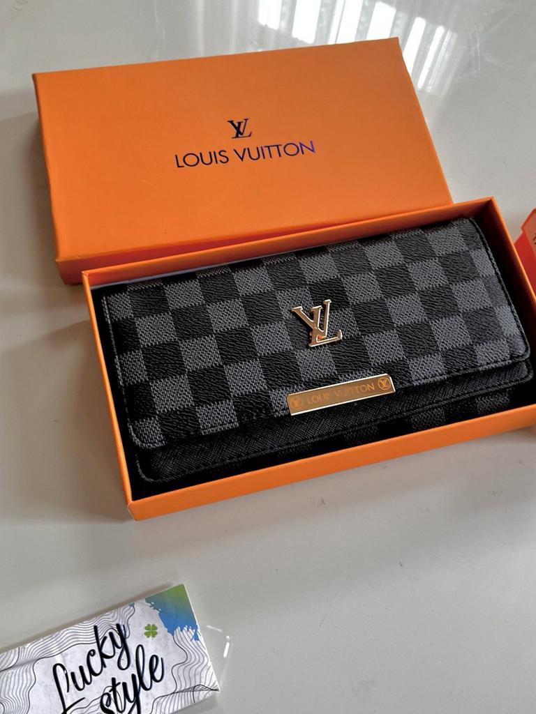 Louis Vuitton trend серая шашка  кошелек 646543