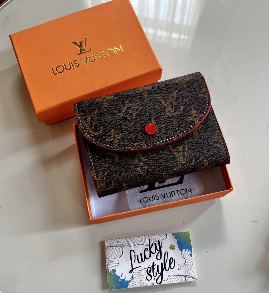 Кошелёк на кнопке красная вставка Louis Vuitton Helene 666642