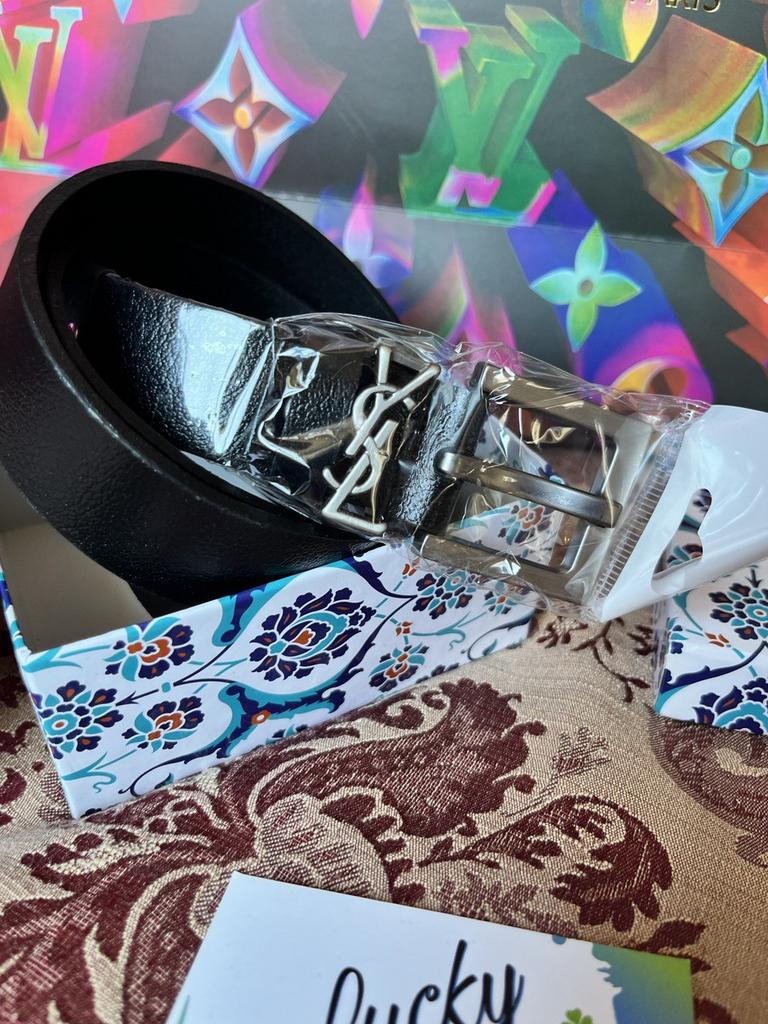 Ремень натуральная кожа серебро YSL 43443