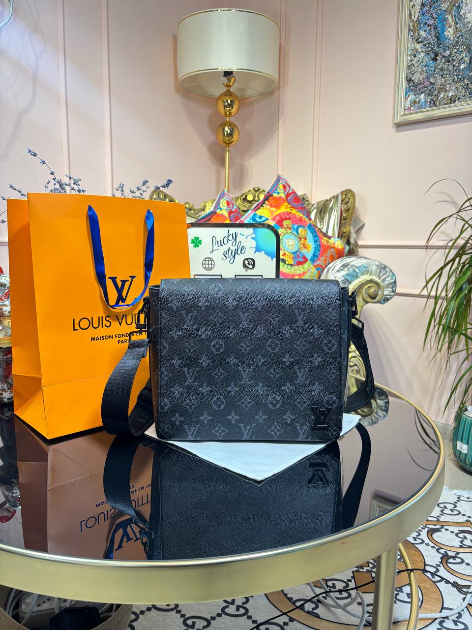 LOUIS VUITTON - District PM сумка на плечо для мужчин серый монограм 444223