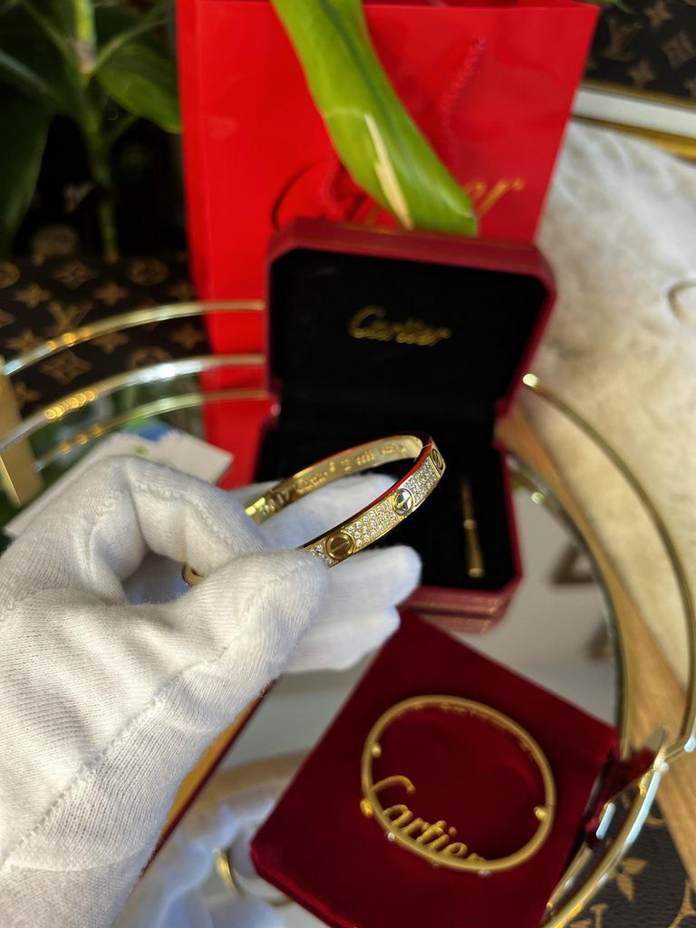 Браслет LOVE бриллиантовое паве желтое золото 43421412