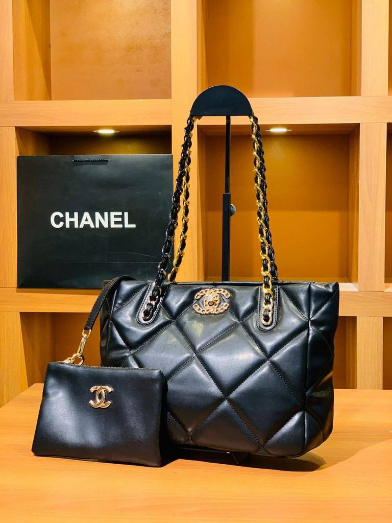 Chanel большая шоппер черная new 66613561