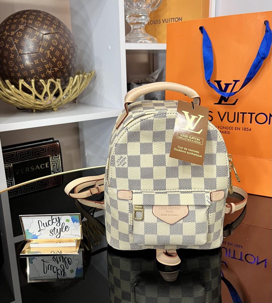 Louis Vuitton Palm Springs mini рюкзак белая клетка 1234124