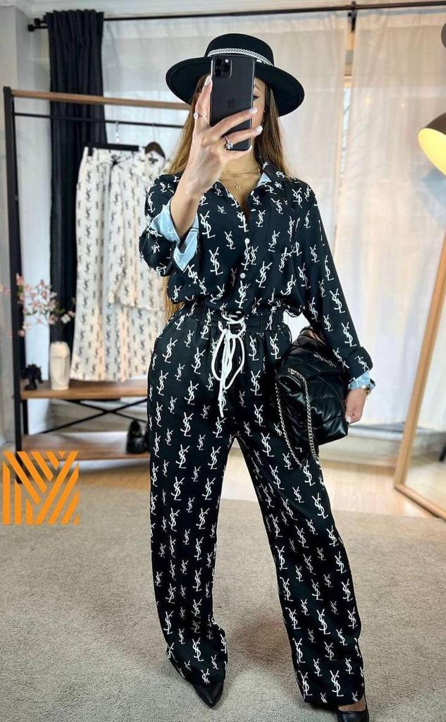 Костюм брючный черный YSL 754451412