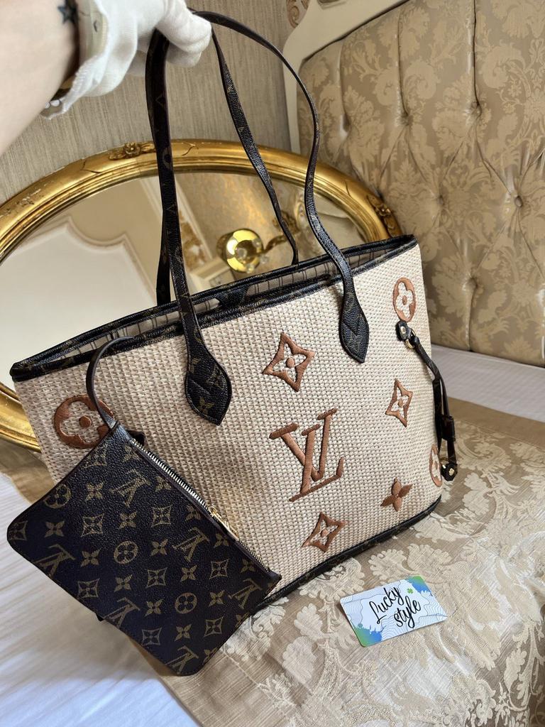 Шоппер Neverfull соломенная сумка LV 55123512
