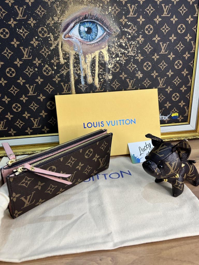 Louis Vuitton Adele Canvas натуральная кожа кошелек розовая подложка  66233
