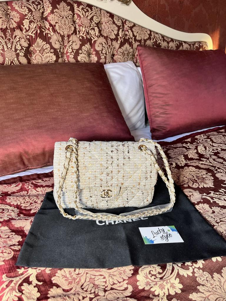 Твидовая бежевая сумка Chanel 6554512
