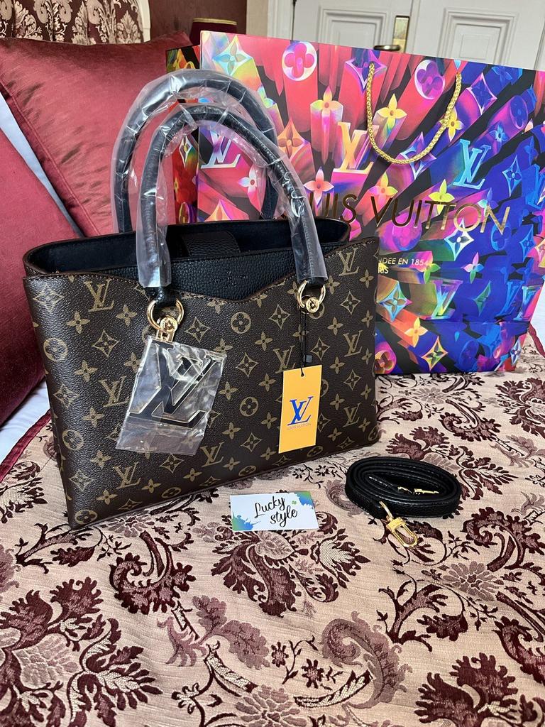 Сумка женская LOUIS VUITTON - Riverside монограм с черной вставкой  67531254223