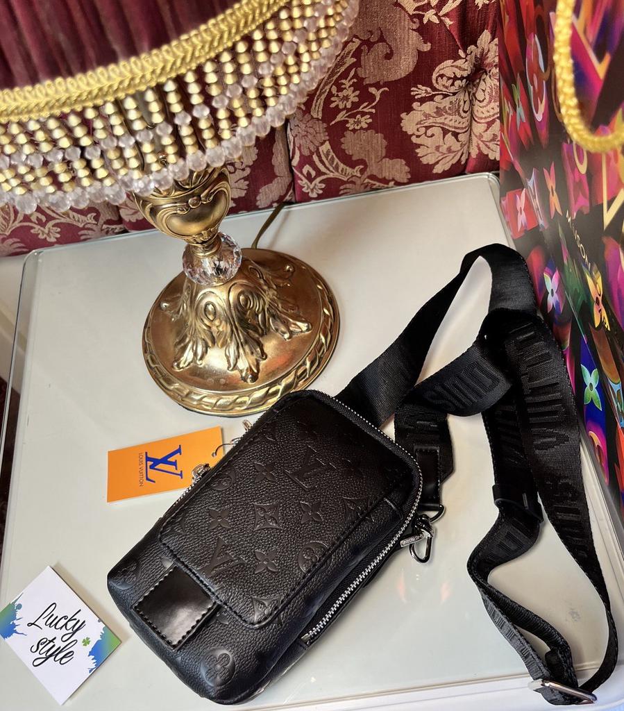 Мессенжер премиум черный монограмм LOUIS VUITTON - Double Phone Pouch NM 6763215623