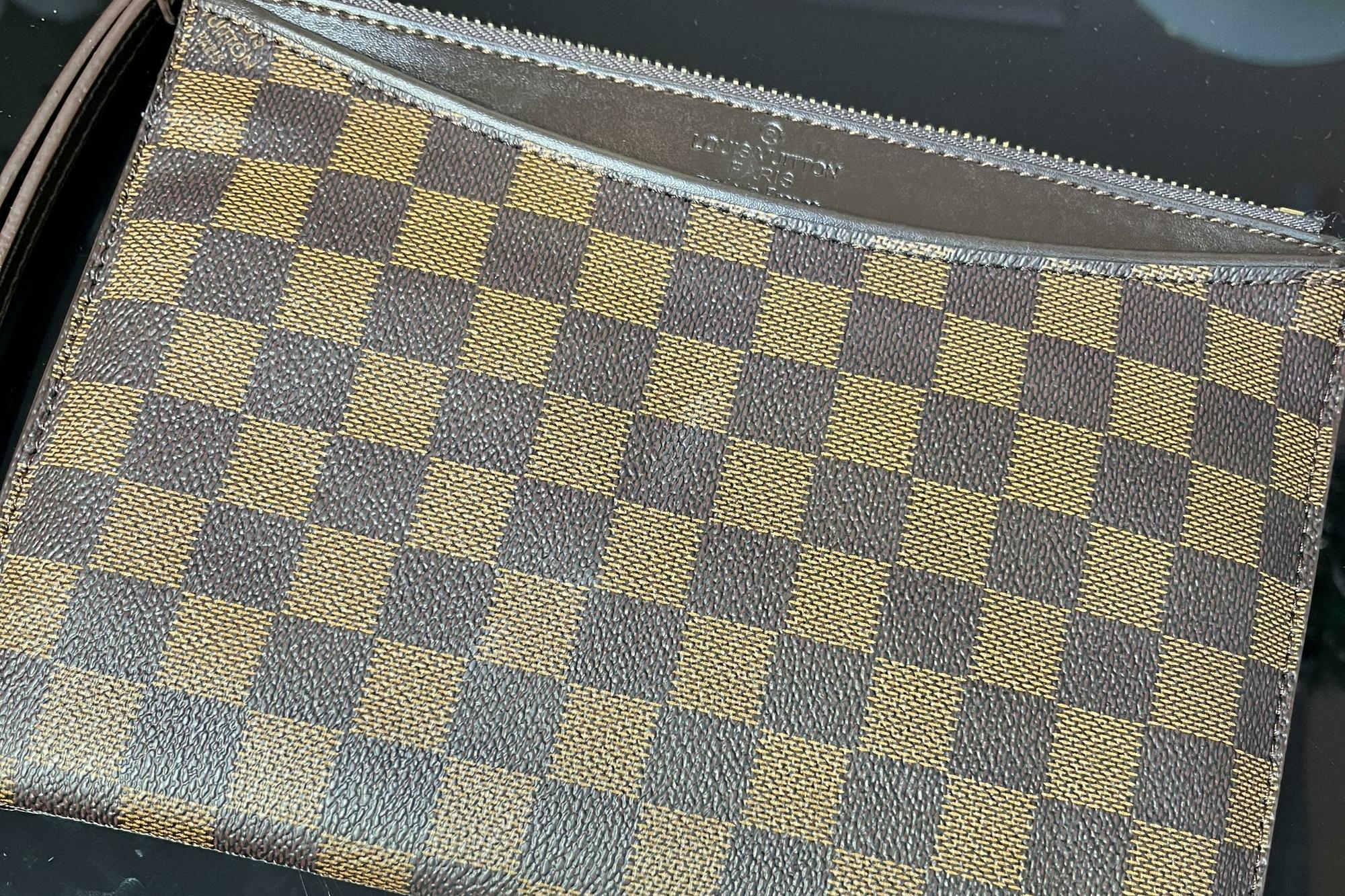 Коричневая клетка клатч косметичка 727435231