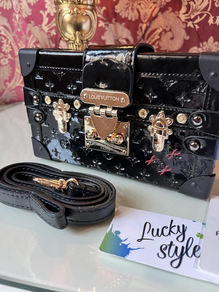 Petite Malle Louis Vuitton сумка trunk клатч черная 51234512412