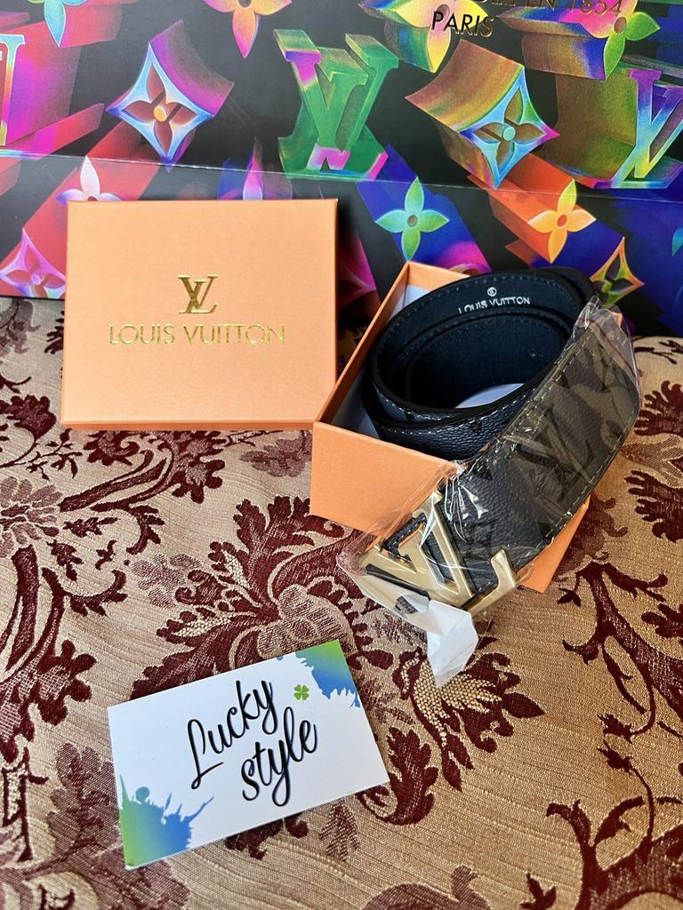 Ремень натуральная кожа серый монограмм 442536