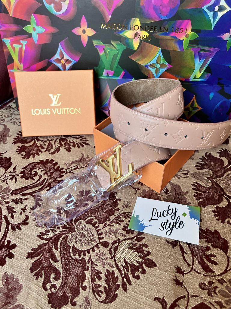 Ремень розовый натуральная кожа LV 66788976