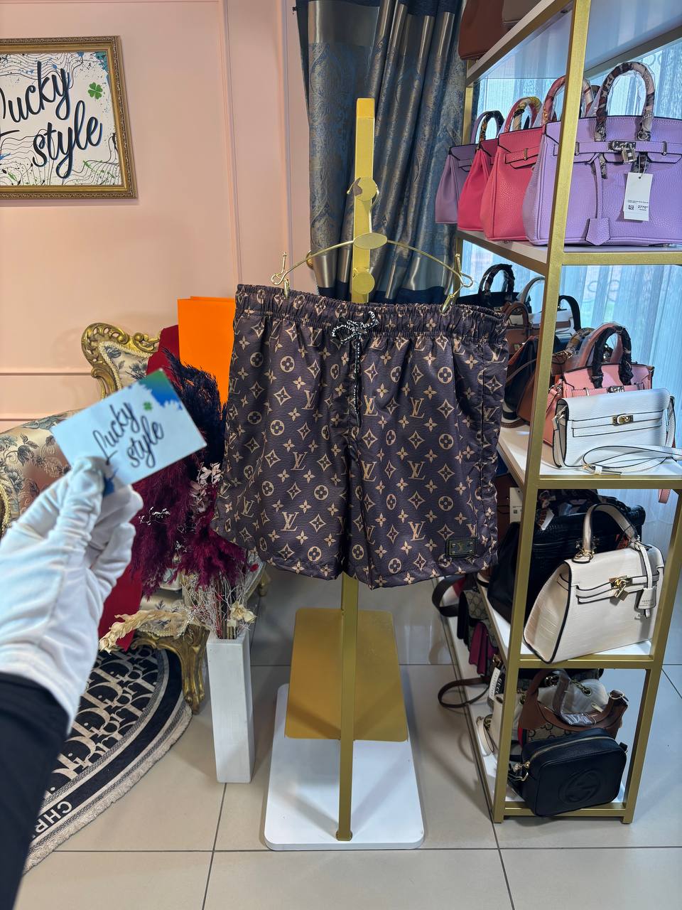 Premium шорты-плавки LV коричневые 5512676