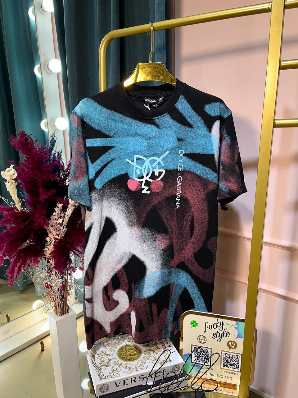 Premium футболка черная new graffiti D&G 6437643734