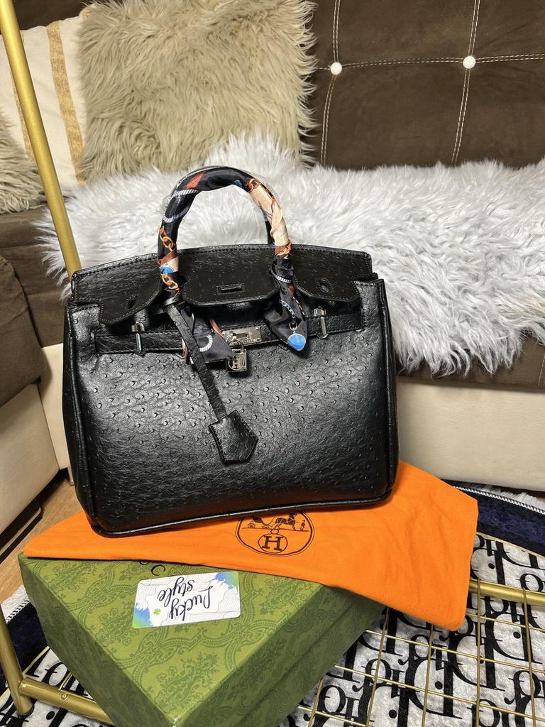 Сумка Luxe Hermes Birkin 30см черная под крокодил 561236123