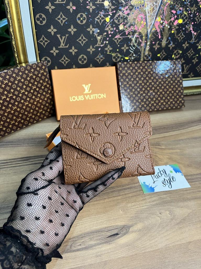 Кошелек раскладной конверт коричневый LV +коробка 776436534