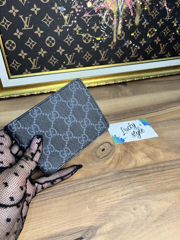 Натуральная кожа портмоне Гучи grey +коробка 643634634