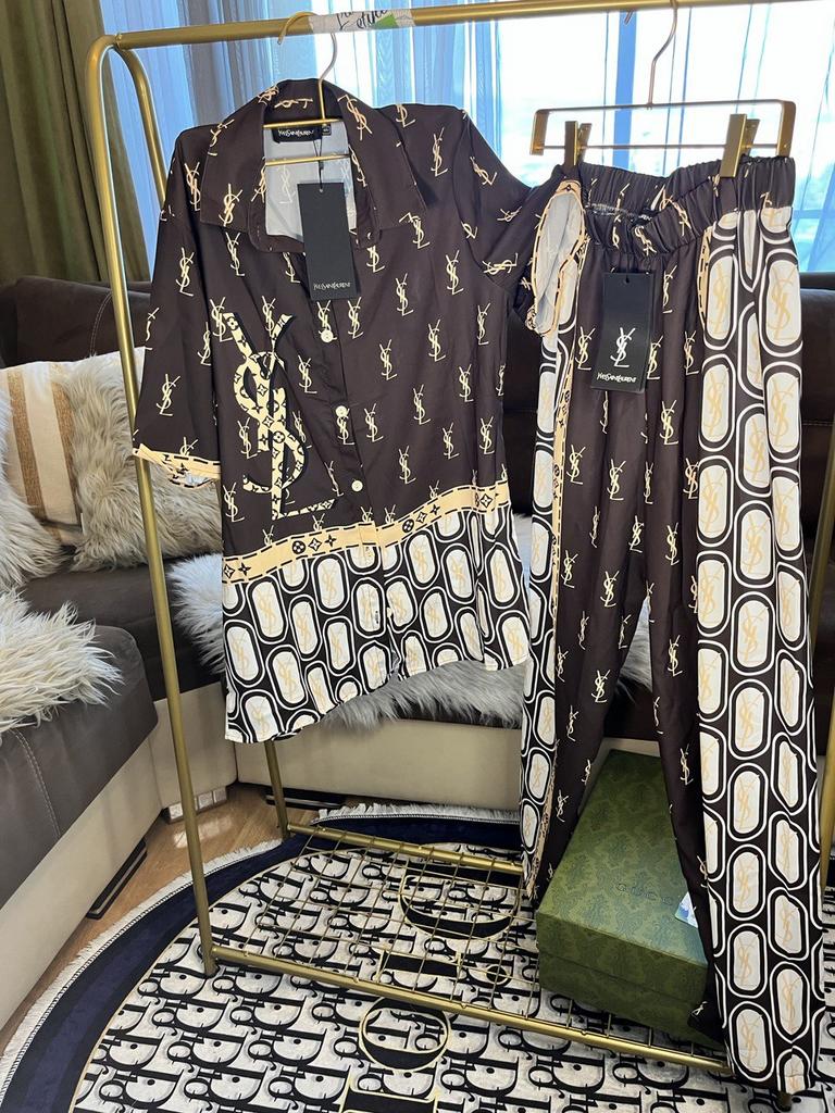 Костюм брючный легкий YSL коричневый 76583543