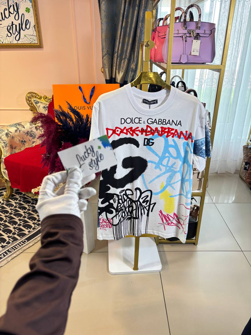 Premium футболка DG белая graffiti 8865626