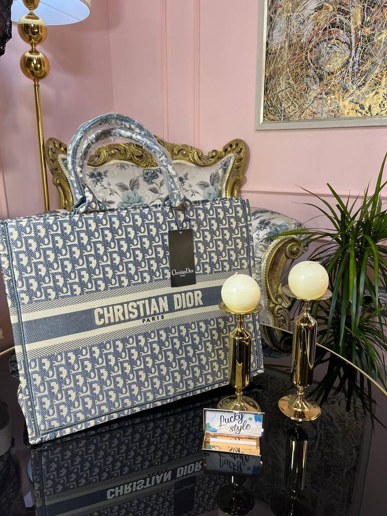 Тоут серо-молочный  Dior сумка большая женская 616261261