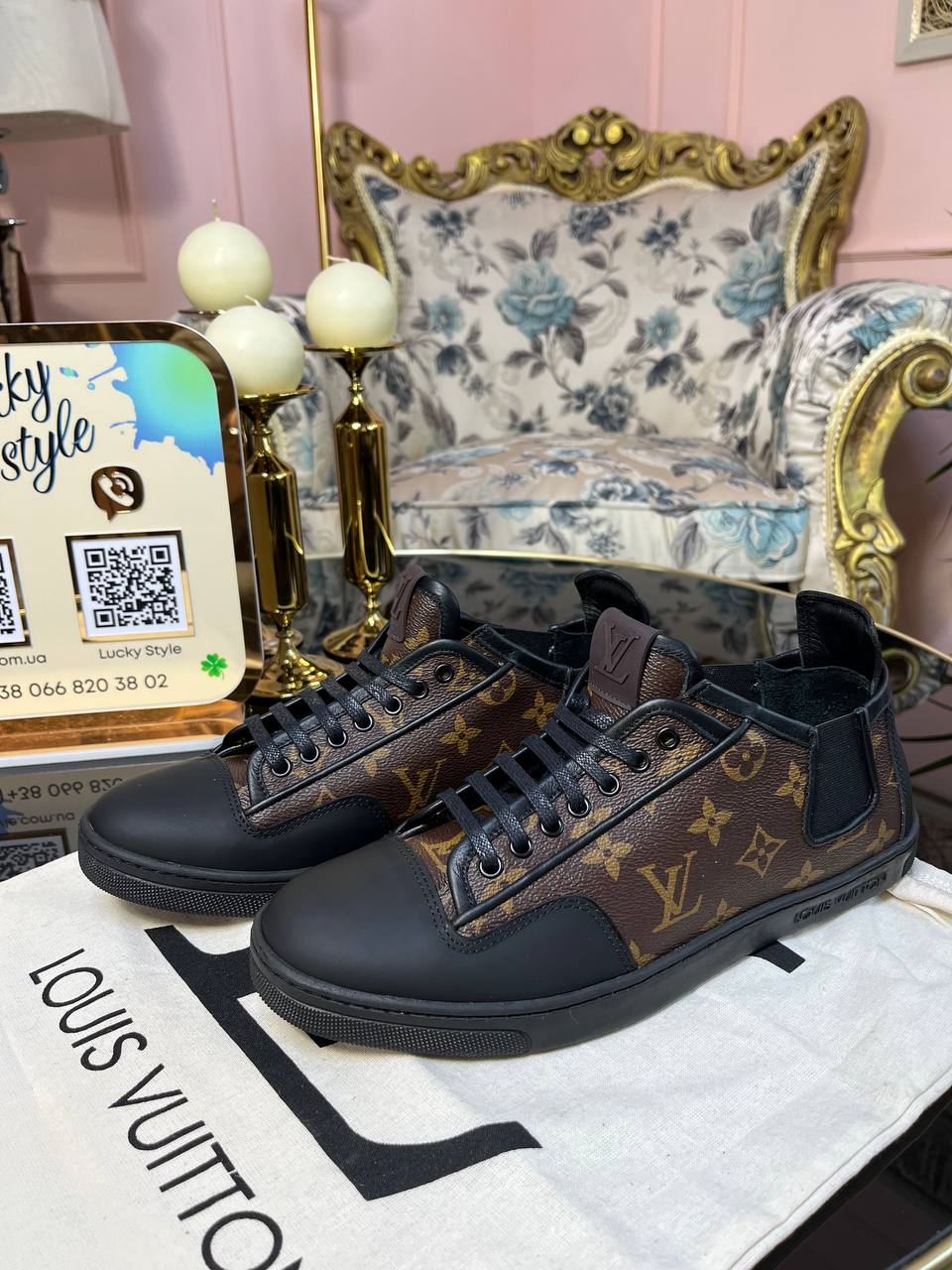 Кеди натуральна шкіра Louis Vuitton Slalom Sneakers 7025