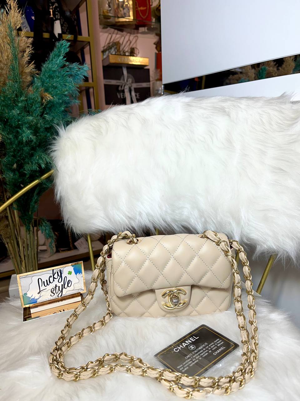 Сумка Chanel бежевая 89476