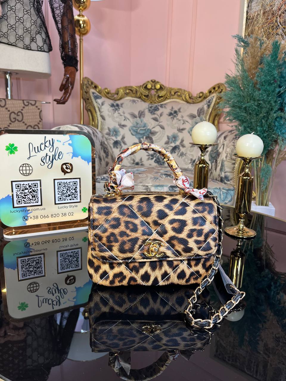 Сумка мини Chanel leopard bag 4156486