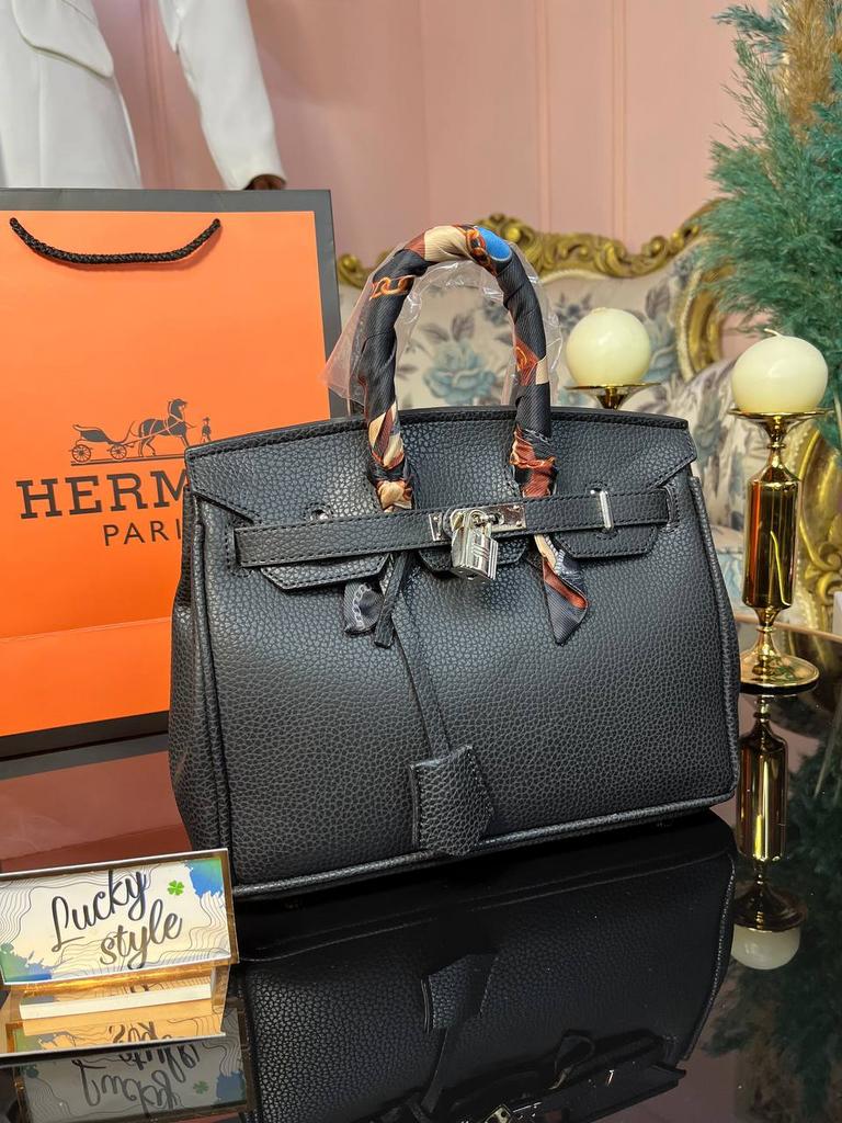 Сумка Hermes Birkin 25см Mini Black серебро 47874