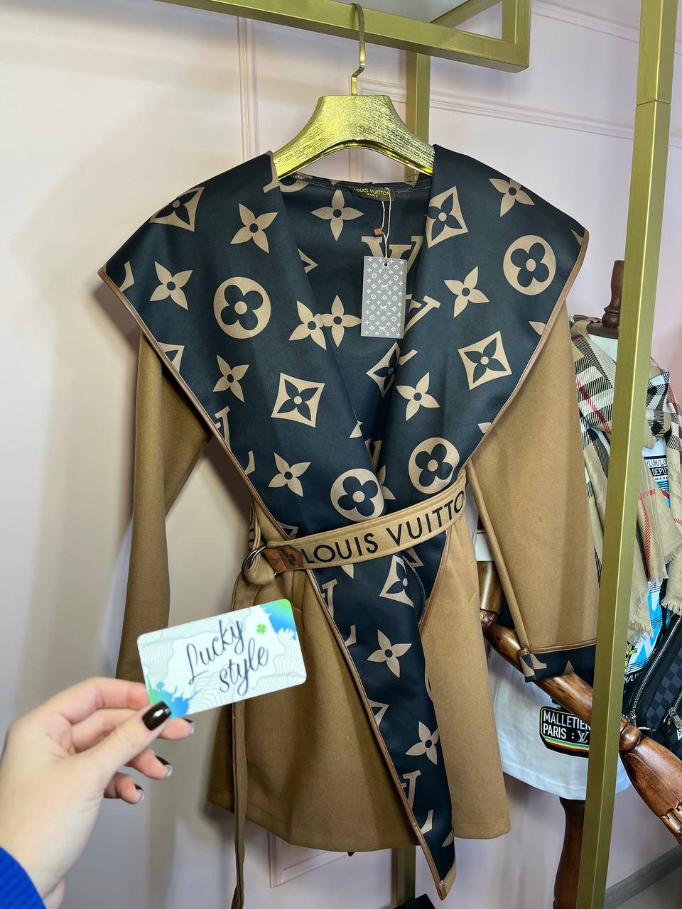 Пальто кашемир коричневое Louis Vuitton 57378