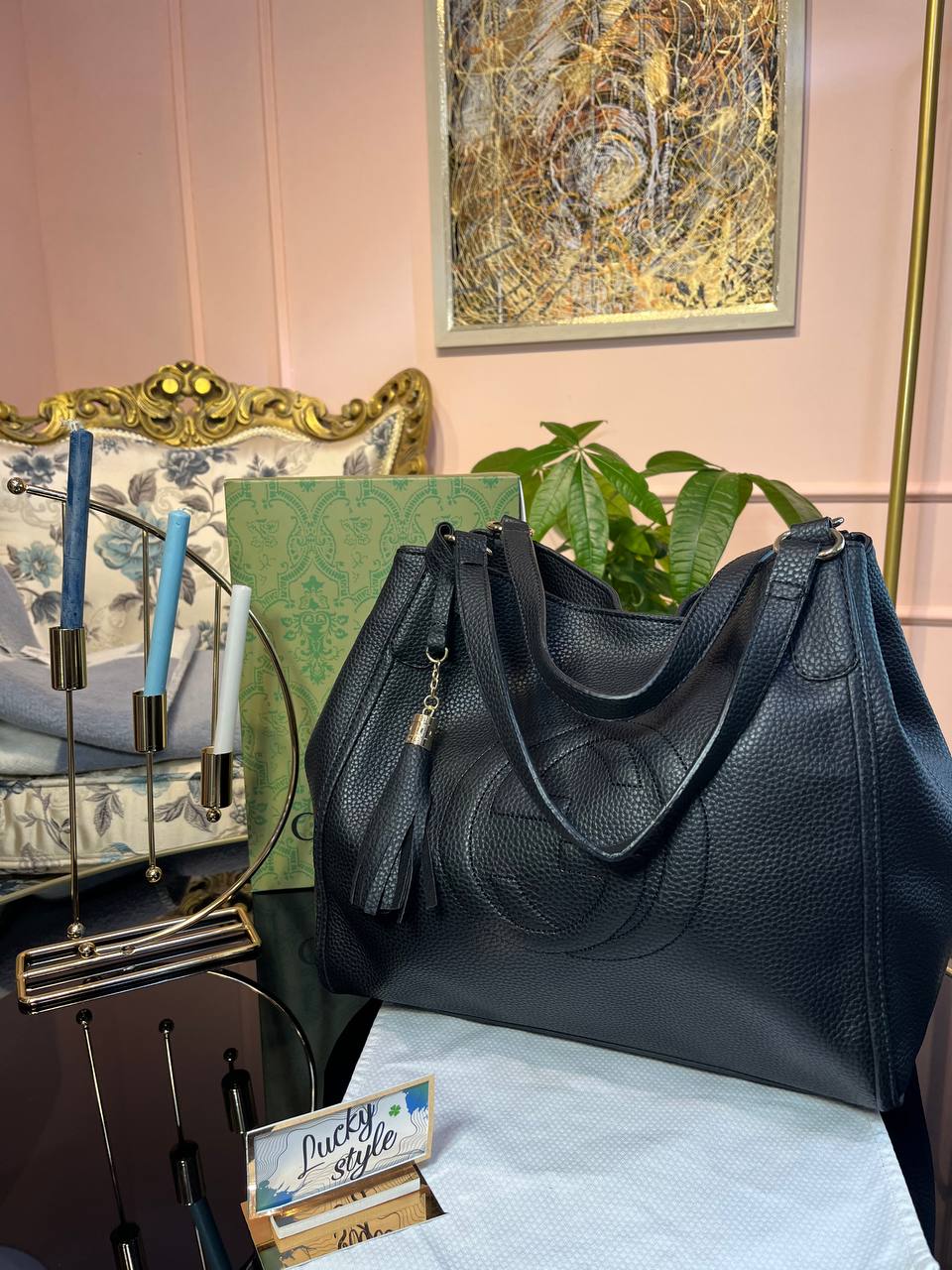 Гучи на плечо Black Soho Large Tote Bag 453451