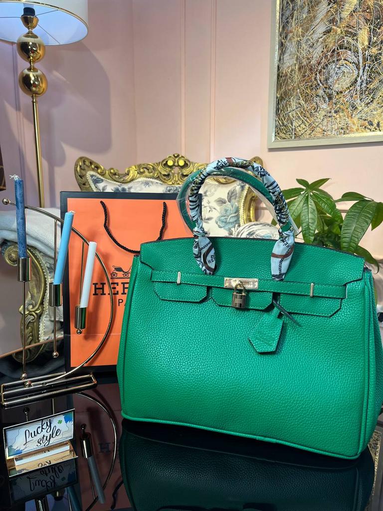 Зелёная сумка 35 см Hermes Birkin 4563873