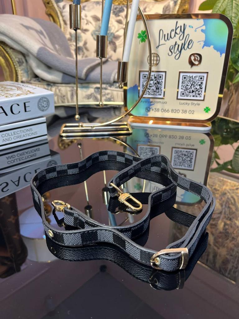 Съемный плечевой ремень Louis Vuitton серая шашка 441256