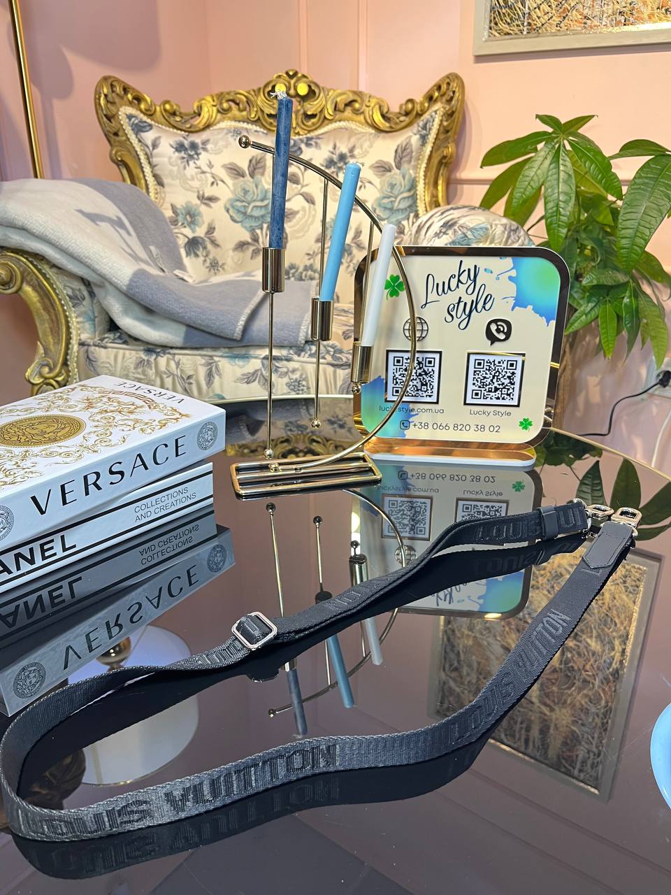 Съемный плечевой ремень Louis Vuitton текстиль черный 4125126556