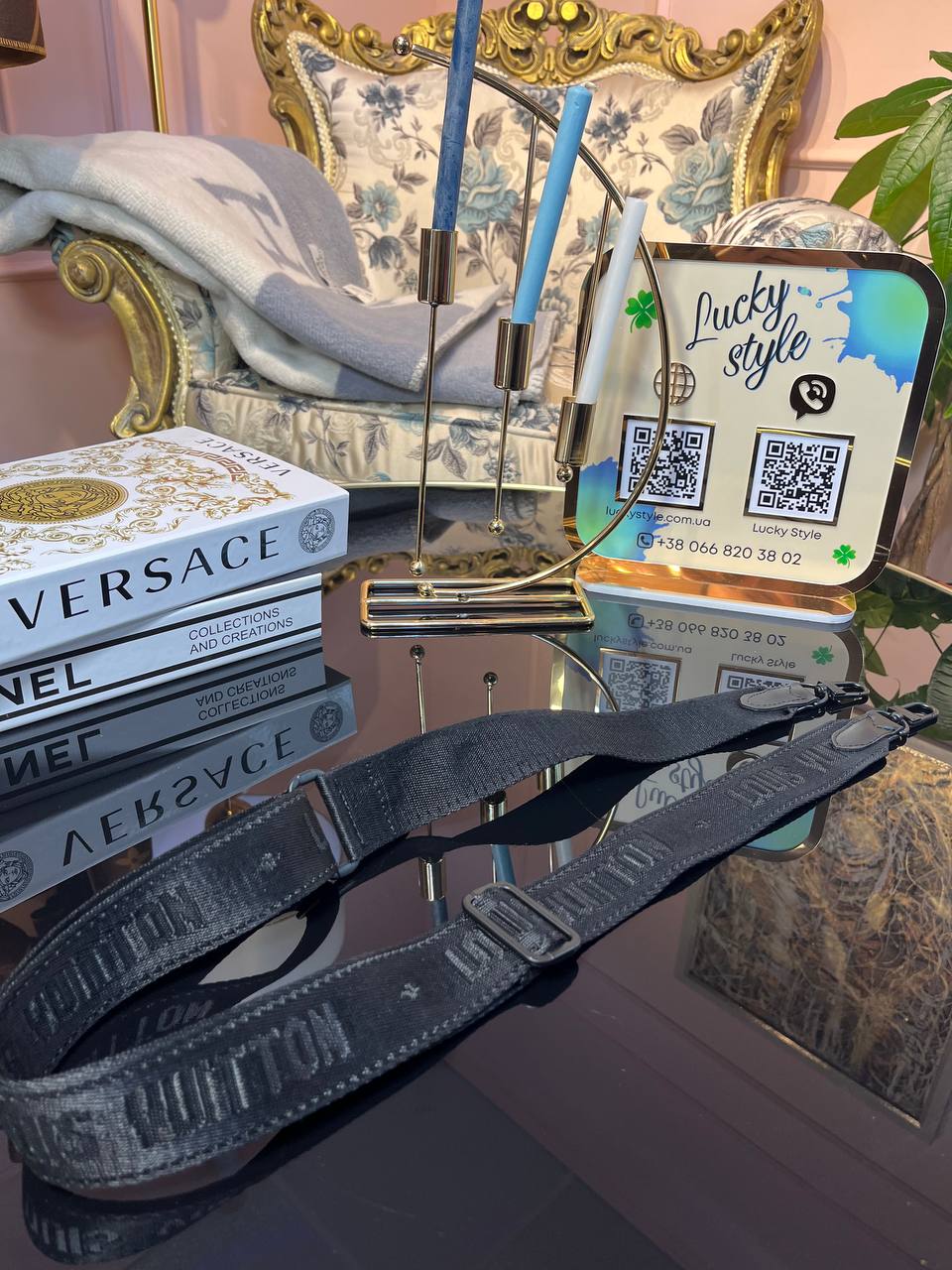 Съемный плечевой ремень Louis Vuitton текстиль черный 434215512