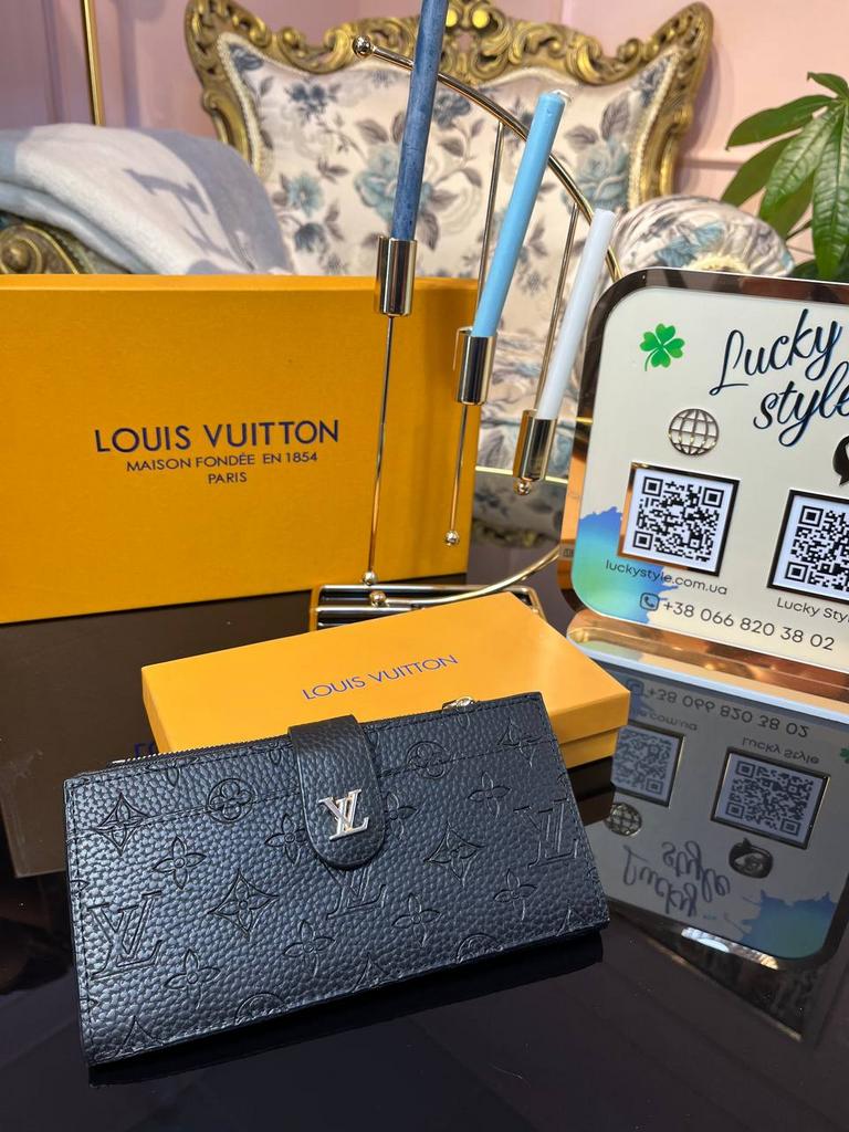 Кошелек Louis Vuitton черный на кнопке 135698