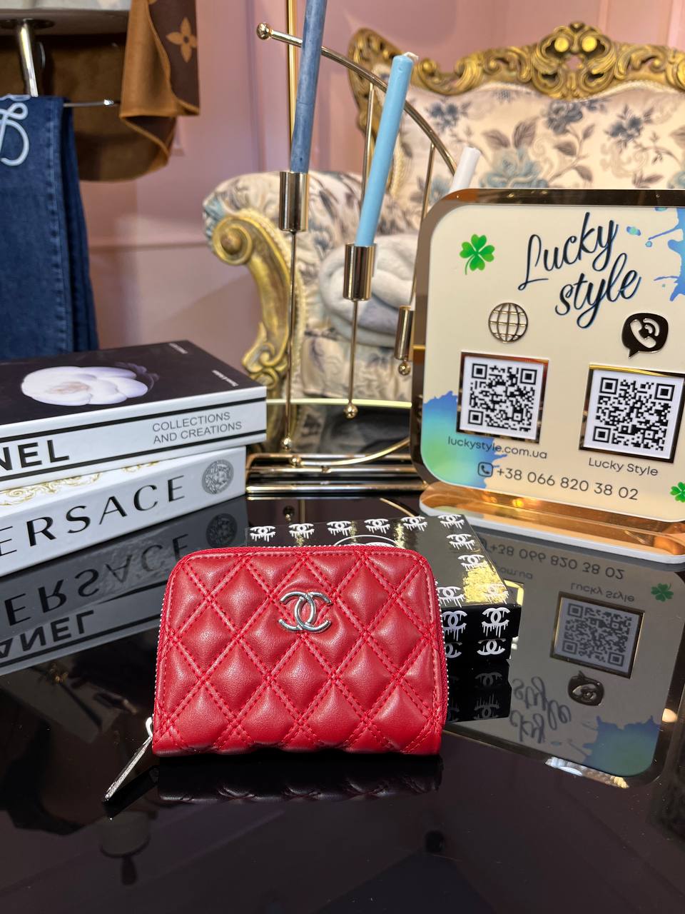 Кошелек Chanel красный 775634
