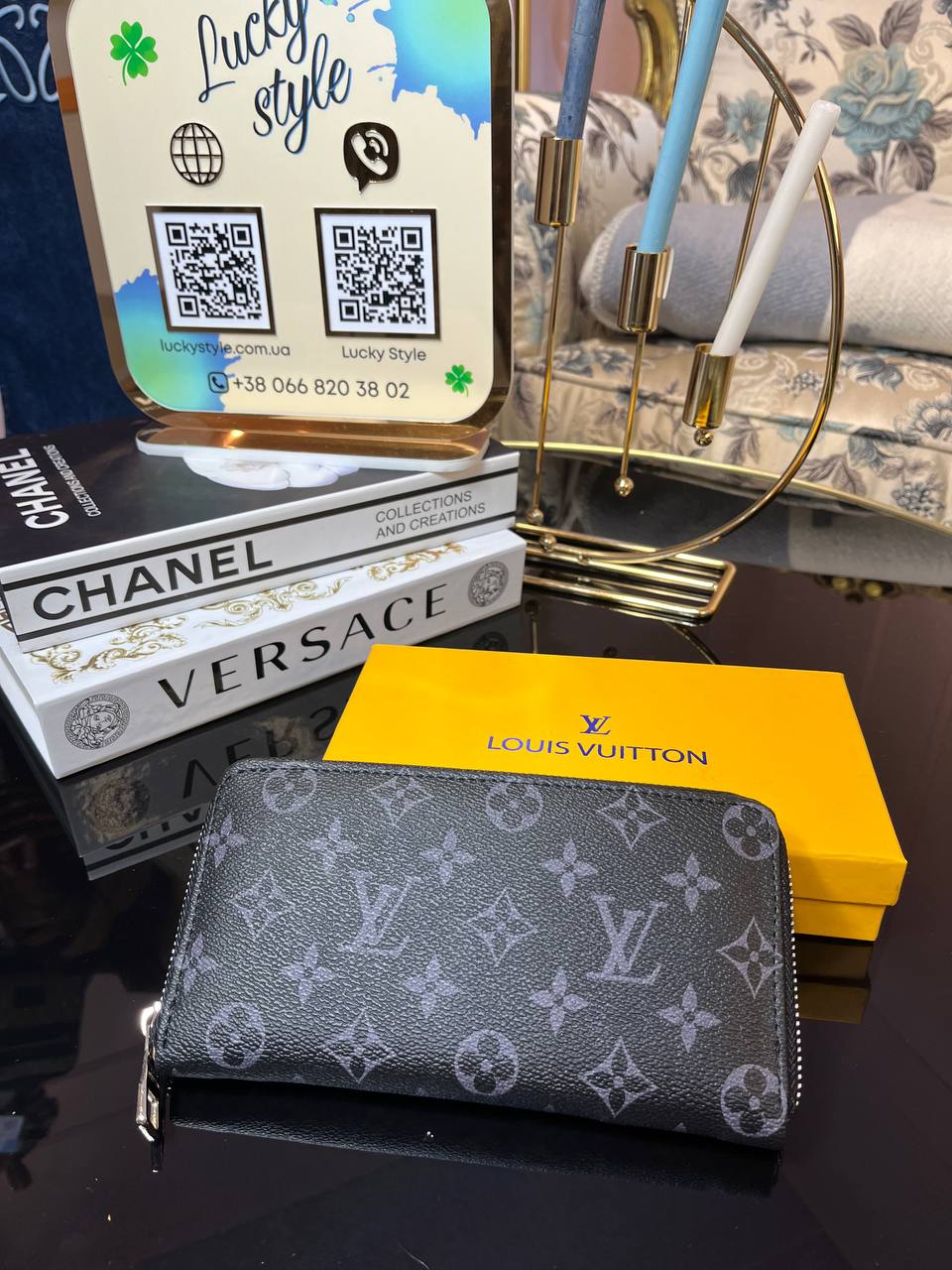 Кошелек louis Vuitton серый монограмм 667853