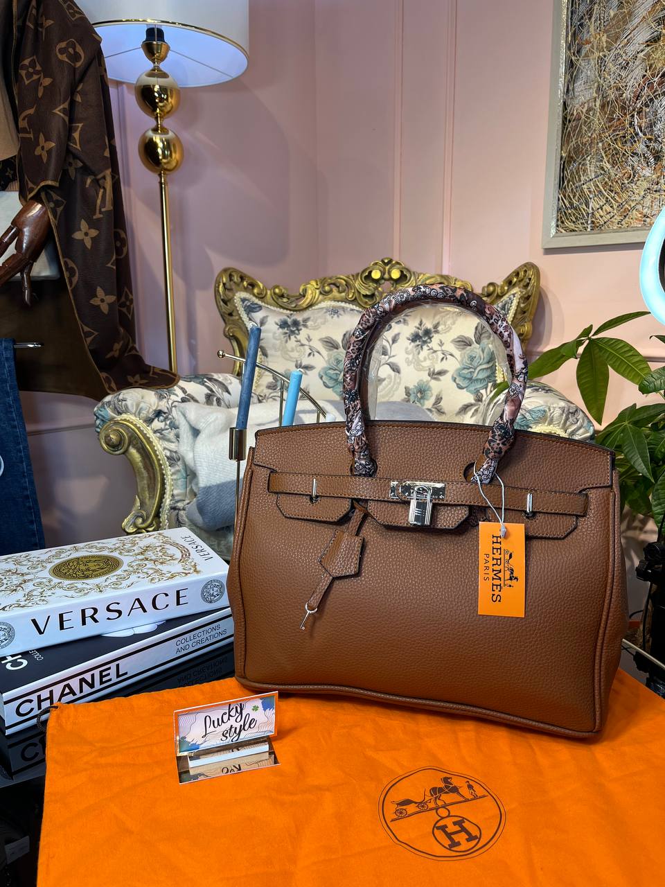 Сумка Hermes Birkin коричневая 35 см 75843