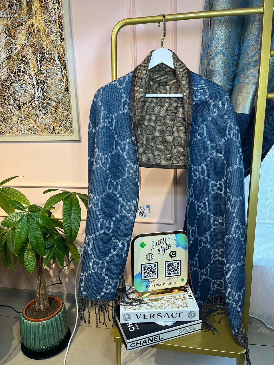 Шарф Гучи двухсторонний 758643