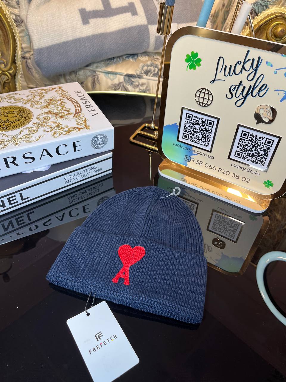 Шапка Ami синяя 453654