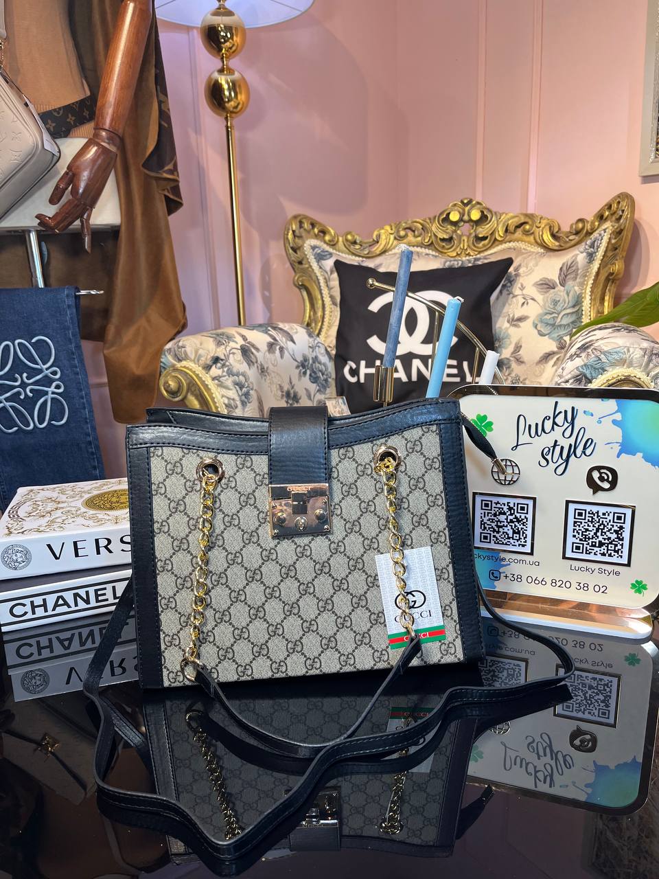 Сумка Гучи с золотой фурнитурой 421534