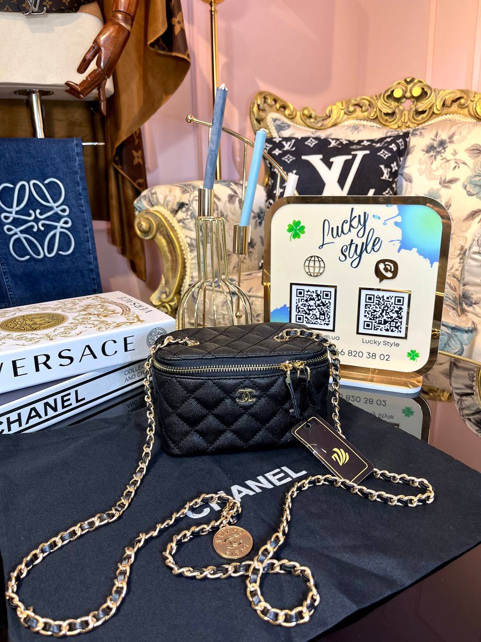 Сумка-косметичка Chanel чёрная 846315