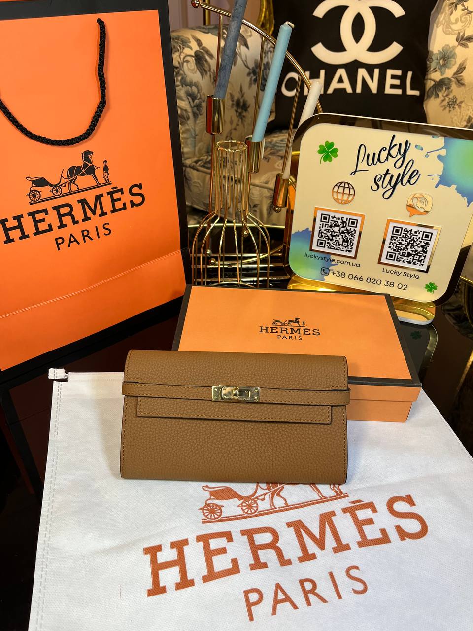 Кошелек-клатч Hermes натуральная кожа 898945