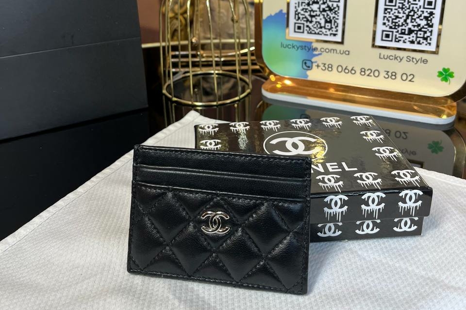 Визитница Chanel натуральная кожа 545856